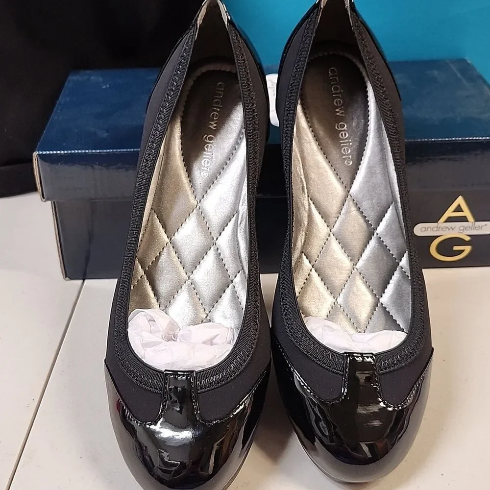 Andrew Geller Quinese Women's 8 Patent Leather Wedge - New